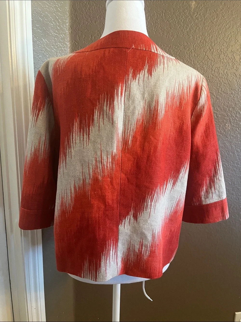 Michael Kors Orange and Tan Printed Cropped Jacket size L